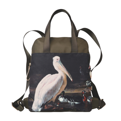 Backpack pelican and birds