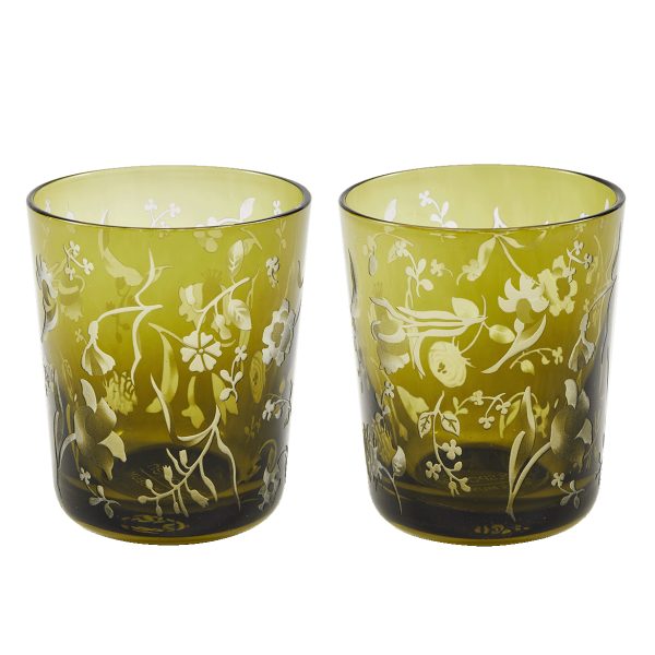 Tumbler set flowers groen