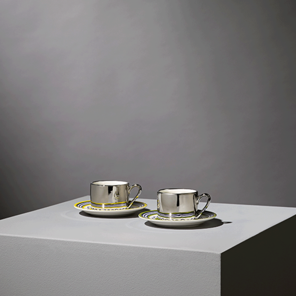 Espresso set flowers | Yellow & green