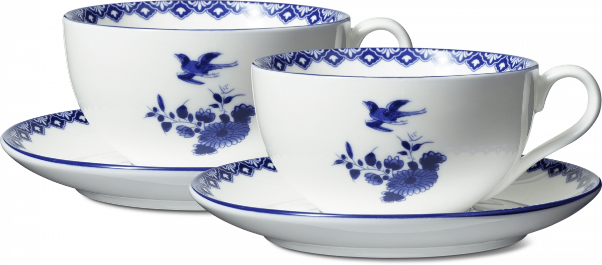 MamboCat Panther Koffiekopjes met schoteltjes, zwart, voor 6 personen, matte aardewerkset voor ontbijt en koffie, 6 x theekopjes van 160 ml en schoteltjes, chique servies voor thuis