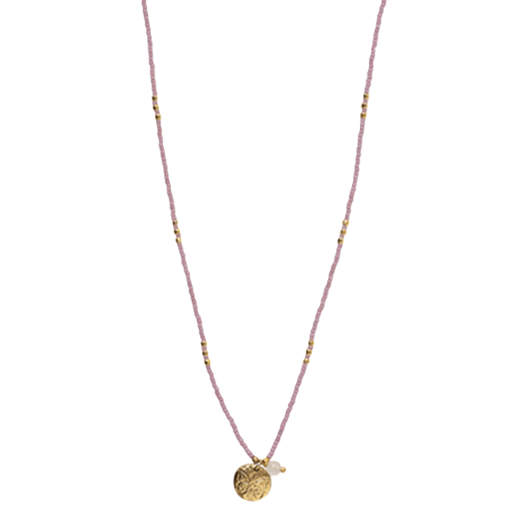 Necklace Mini Coin Merian Rose Quartz