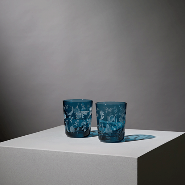 Tumbler set flowers blauw