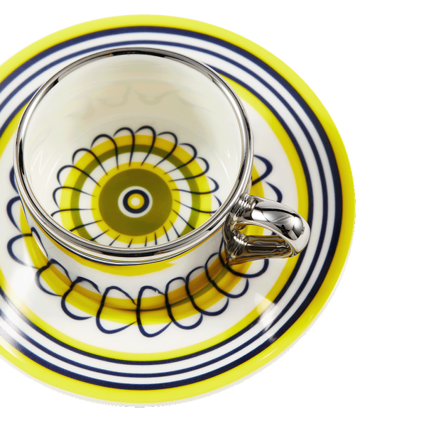Espresso set flowers | Yellow & green