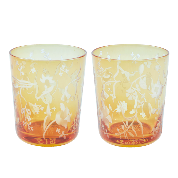 Tumbler set flowers | Yellow