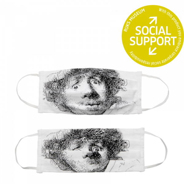 Set of 2 face masks | Rembrandt Zelfportret