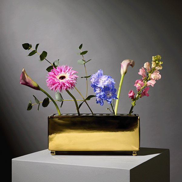 Vase Flowerbrick Gold